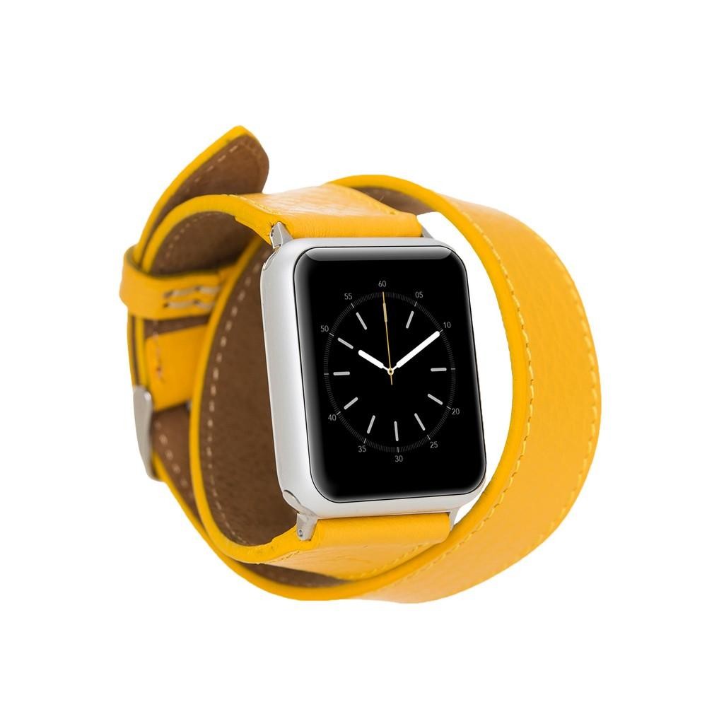 Bouletta Double Tour Lederarmband für Apfeluhr 42mm / 44 mm - Floater Gelb
