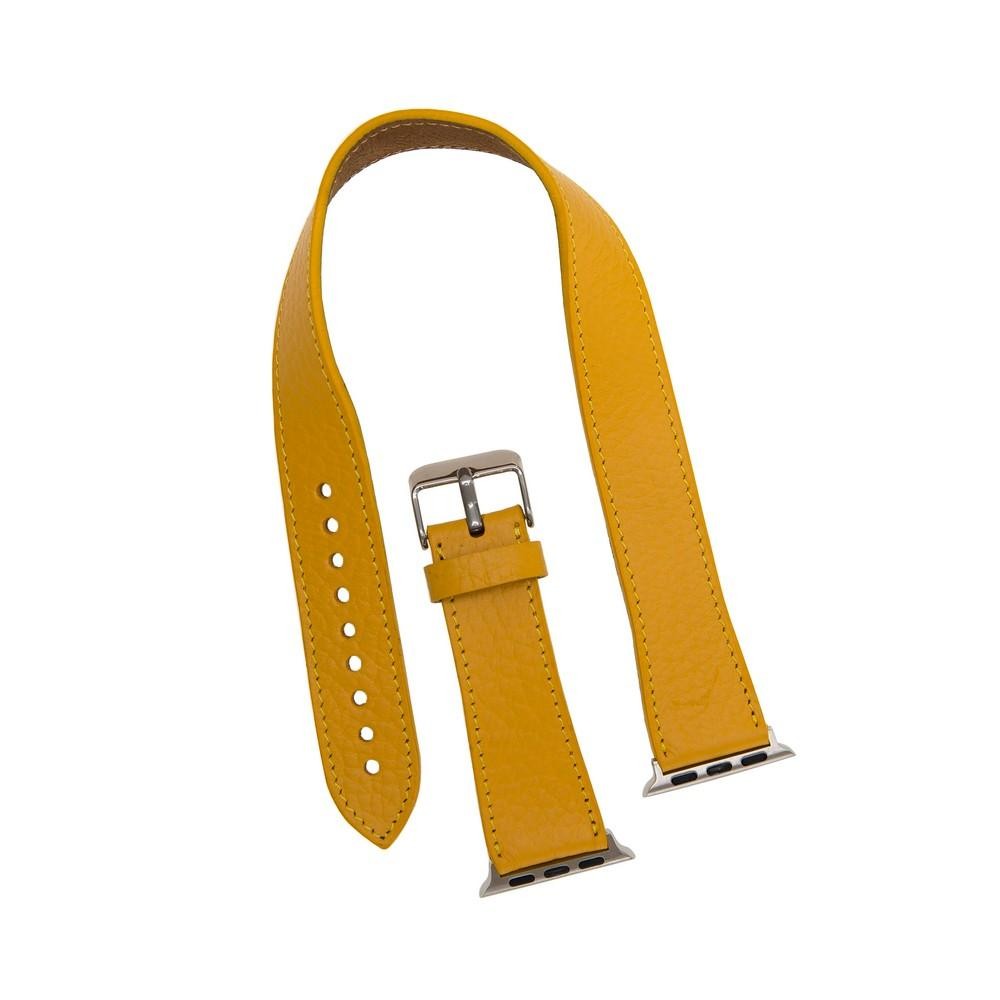 Bouletta Double Tour Lederarmband für Apfeluhr 42mm / 44 mm - Floater Gelb