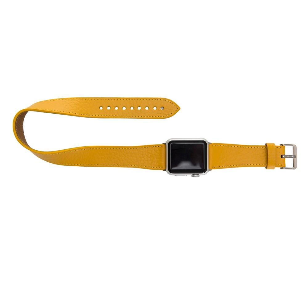 Bouletta Double Tour Lederarmband für Apfeluhr 42mm / 44 mm - Floater Gelb