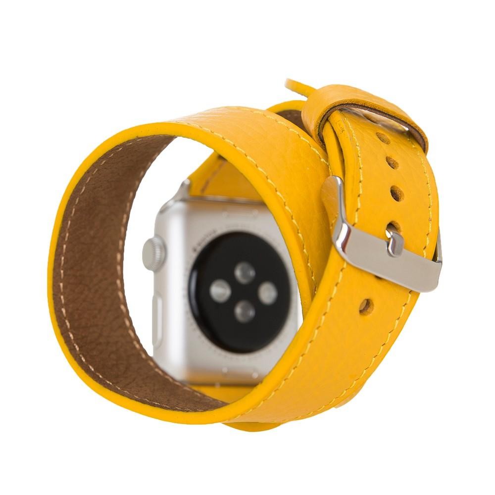 Bouletta Double Tour Lederarmband für Apfeluhr 42mm / 44 mm - Floater Gelb