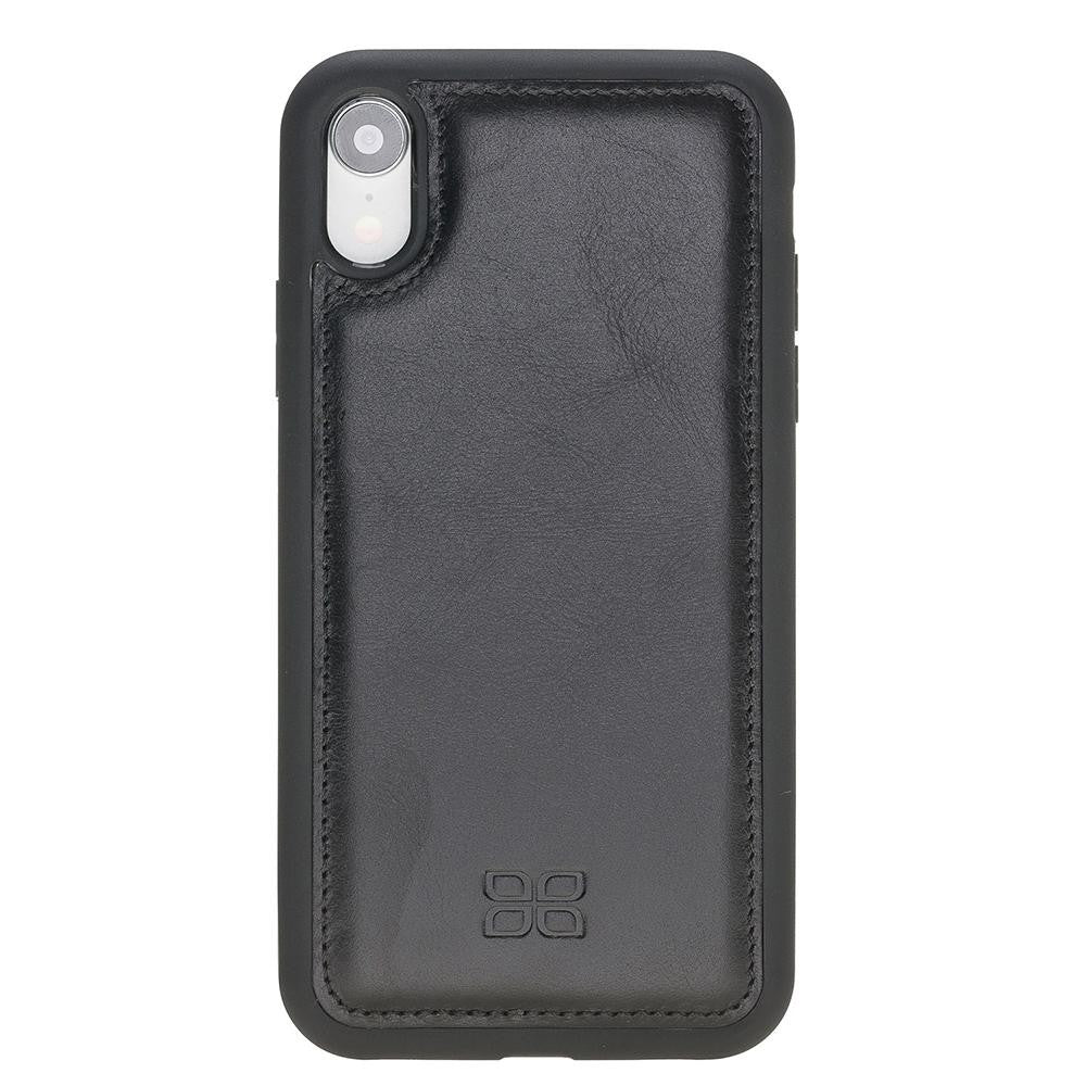 Bouletta Flex Cover Back Leder Case für iPhone XR Rustikal Schwarz