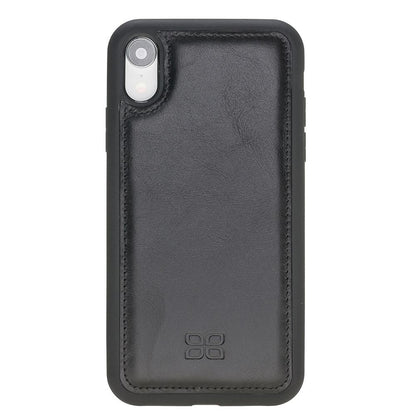 Bouletta Flex Cover Back Leder Case für iPhone XR Rustikal Schwarz