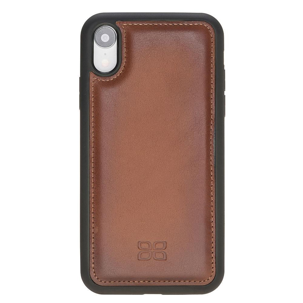 Bouletta Flex Cover Back Leder Case für iPhone XR Braun
