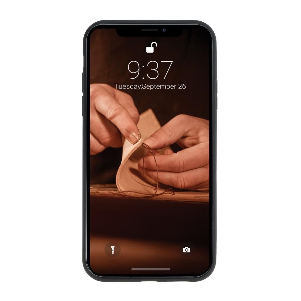 Bouletta Flex Cover mit Kartenfach Back Leder Case für iPhone XR Braun