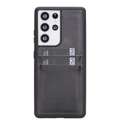 BOULETTA FLEX COVER BACK LEDER CASE MIT KARTENFACH FÜR SAMSUNG GALAXY S21 ULTRA  - Grey