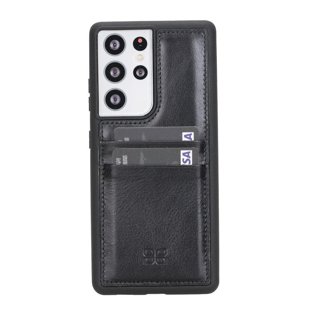 BOULETTA FLEX COVER BACK LEDER CASE MIT KARTENFACH FÜR SAMSUNG GALAXY S21 ULTRA - Black