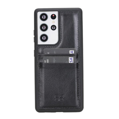 BOULETTA FLEX COVER BACK LEDER CASE MIT KARTENFACH FÜR SAMSUNG GALAXY S21 ULTRA - Black
