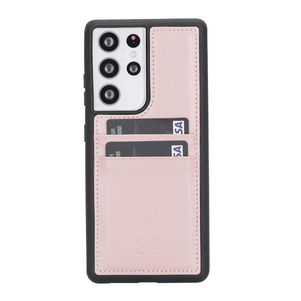 BOULETTA FLEX COVER BACK LEDER CASE MIT KARTENFACH FÜR SAMSUNG GALAXY S21 ULTRA - Pink