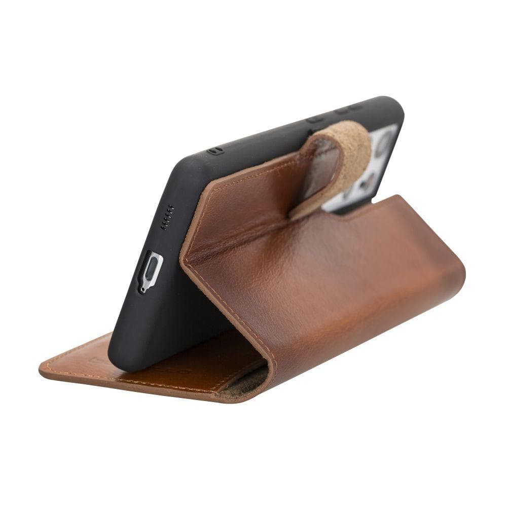 BOULETTA MAGNETISCHE ABNEHMBARE HANDYHÜLLE AUS LEDER MIT RFID-BLOCKER FÜR GALAXY S21 ULTRA- Tan