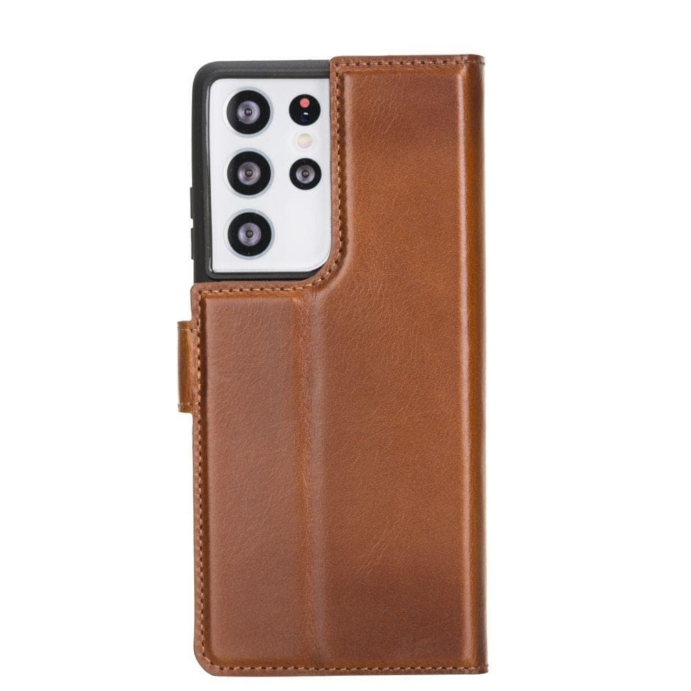 BOULETTA MAGNETISCHE ABNEHMBARE HANDYHÜLLE AUS LEDER MIT RFID-BLOCKER FÜR GALAXY S21 ULTRA- Tan