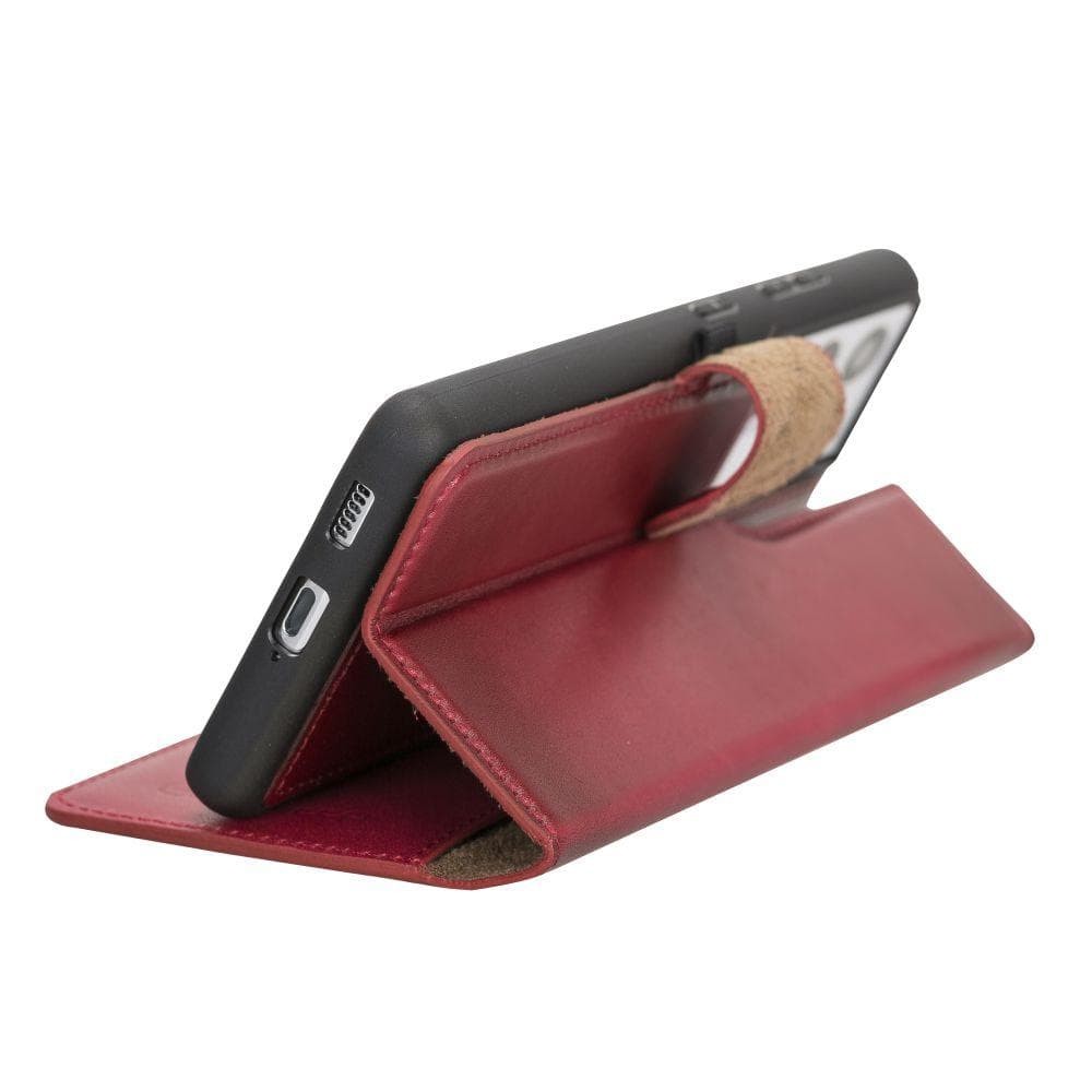 BOULETTA MAGNETISCHE ABNEHMBARE HANDYHÜLLE AUS LEDER MIT RFID-BLOCKER FÜR SAMSUNG GALAXY S21 ULTRA  - Red