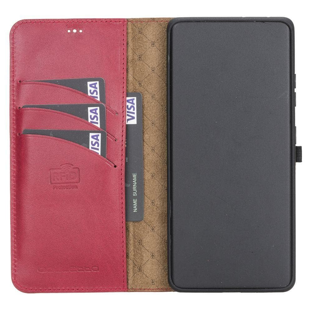BOULETTA MAGNETISCHE ABNEHMBARE HANDYHÜLLE AUS LEDER MIT RFID-BLOCKER FÜR SAMSUNG GALAXY S21 ULTRA  - Red