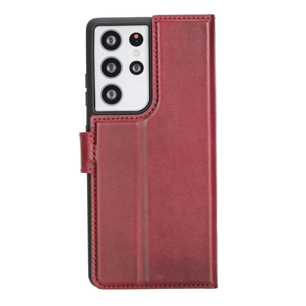BOULETTA MAGNETISCHE ABNEHMBARE HANDYHÜLLE AUS LEDER MIT RFID-BLOCKER FÜR SAMSUNG GALAXY S21 ULTRA  - Red