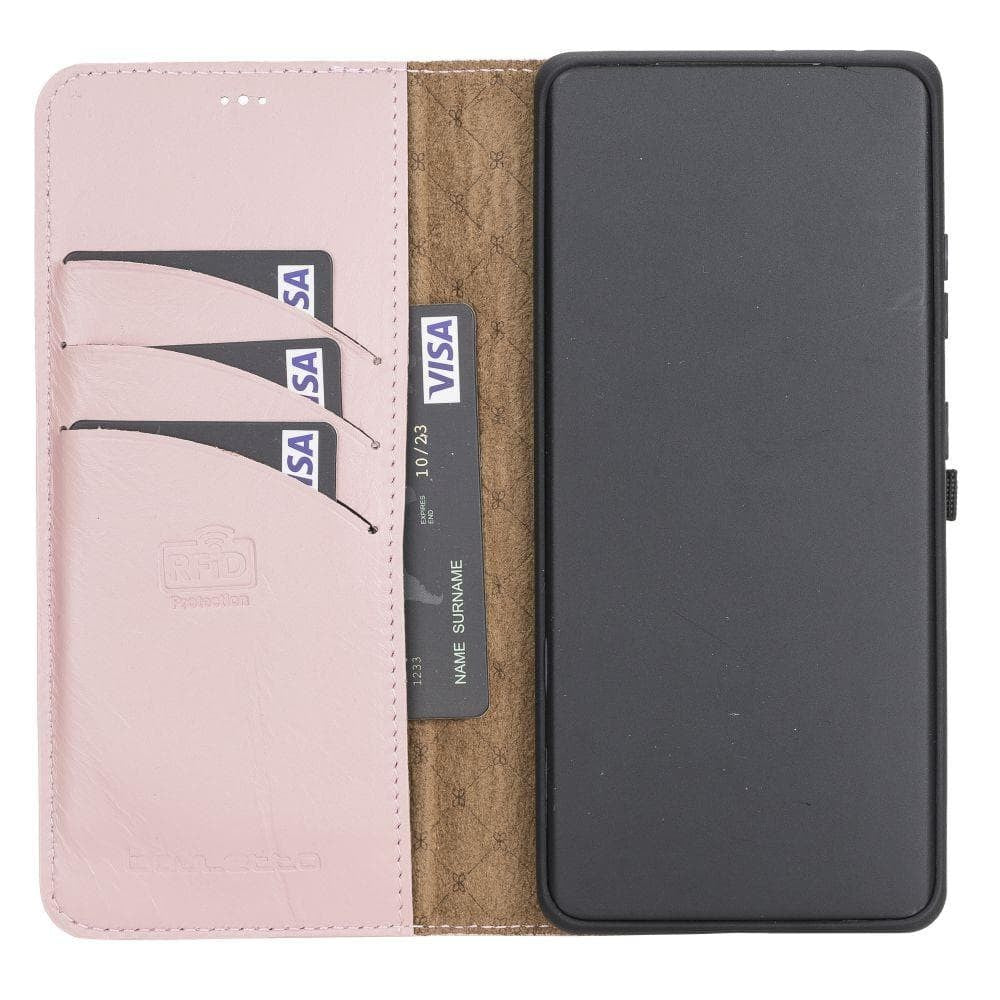 BOULETTA MAGNETISCHE ABNEHMBARE HANDYHÜLLE AUS LEDER MIT RFID-BLOCKER FÜR SAMSUNG GALAXY S21 ULTRA - Pink