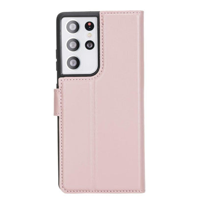BOULETTA MAGNETISCHE ABNEHMBARE HANDYHÜLLE AUS LEDER MIT RFID-BLOCKER FÜR SAMSUNG GALAXY S21 ULTRA - Pink
