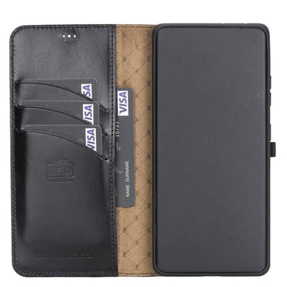 BOULETTA MAGNETISCHE ABNEHMBARE HANDYHÜLLE AUS LEDER MIT RFID-BLOCKER FÜR SAMSUNG GALAXY S21 ULTRA | Detachable Wallet - Black