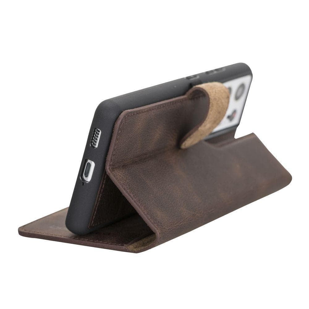BOULETTA MAGNETISCHE ABNEHMBARE HANDYHÜLLE AUS LEDER MIT RFID-BLOCKER FÜR SAMSUNG GALAXY S21 ULTRA | Detachable Wallet - Black