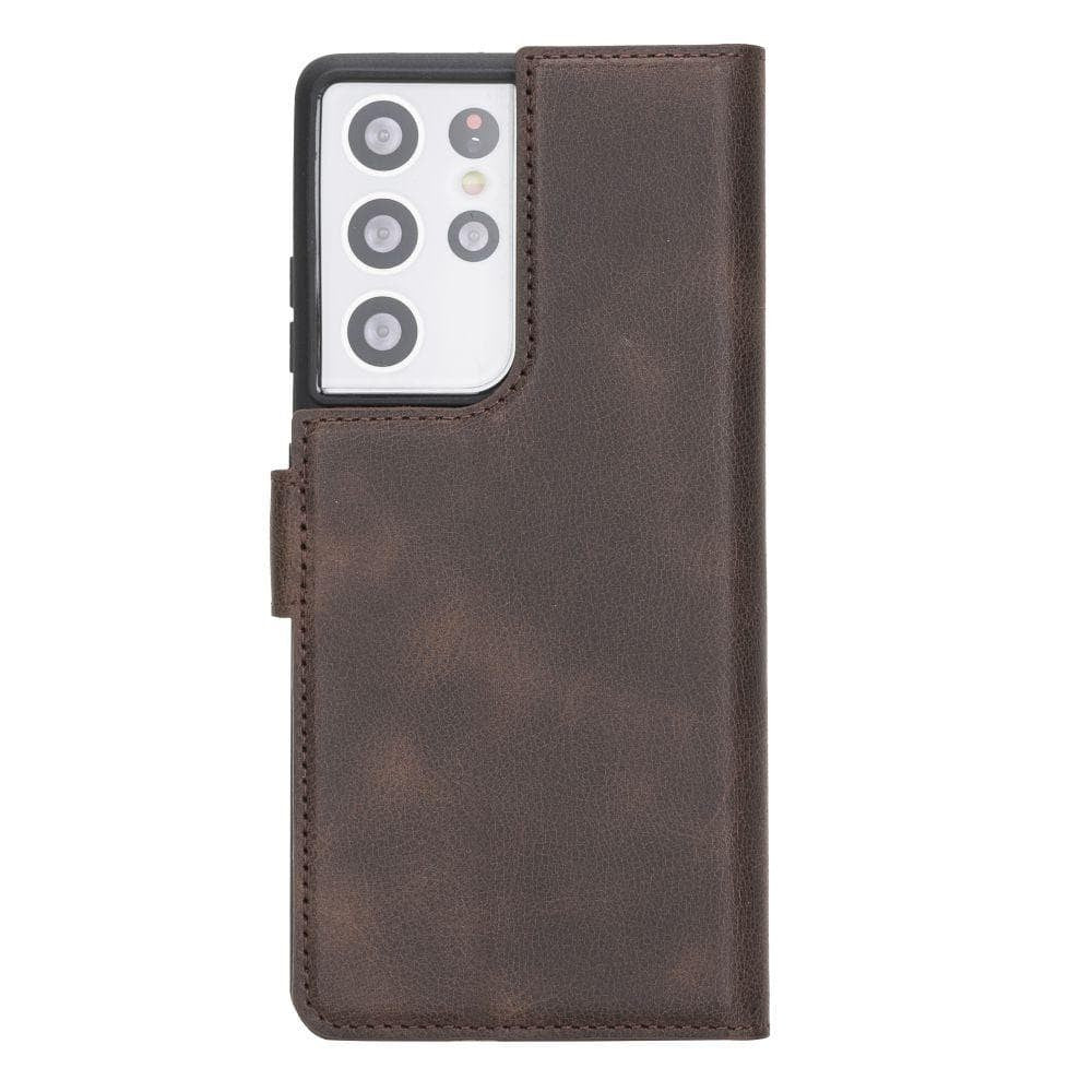BOULETTA MAGNETISCHE ABNEHMBARE HANDYHÜLLE AUS LEDER MIT RFID-BLOCKER FÜR SAMSUNG GALAXY S21 ULTRA | Detachable Wallet - Black