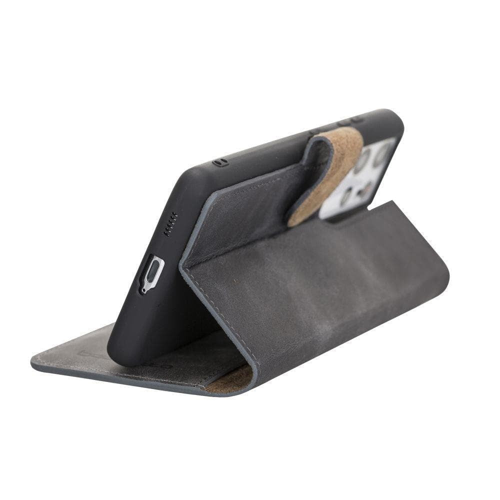 BOULETTA MAGNETISCHE ABNEHMBARE HANDYHÜLLE AUS LEDER MIT RFID-BLOCKER FÜR SAMSUNG GALAXY S21 ULTRA- Gray