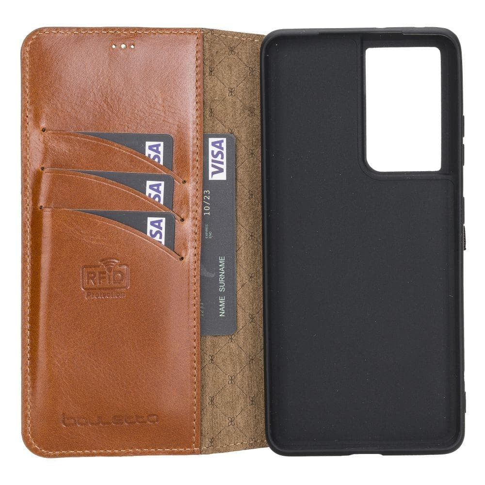 BOULETTA WALLET FOLIO CASE ID SLOT MIT RFID SAMSUNG GALAXY S21 ULTRA - Tan