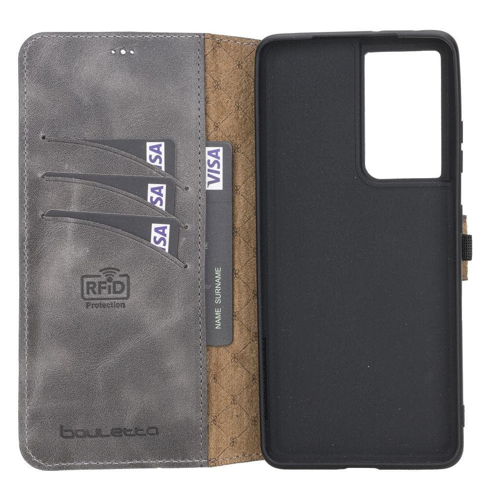 BOULETTA WALLET FOLIO CASE ID SLOT MIT RFID SAMSUNG GALAXY S21 ULTRA- Grey