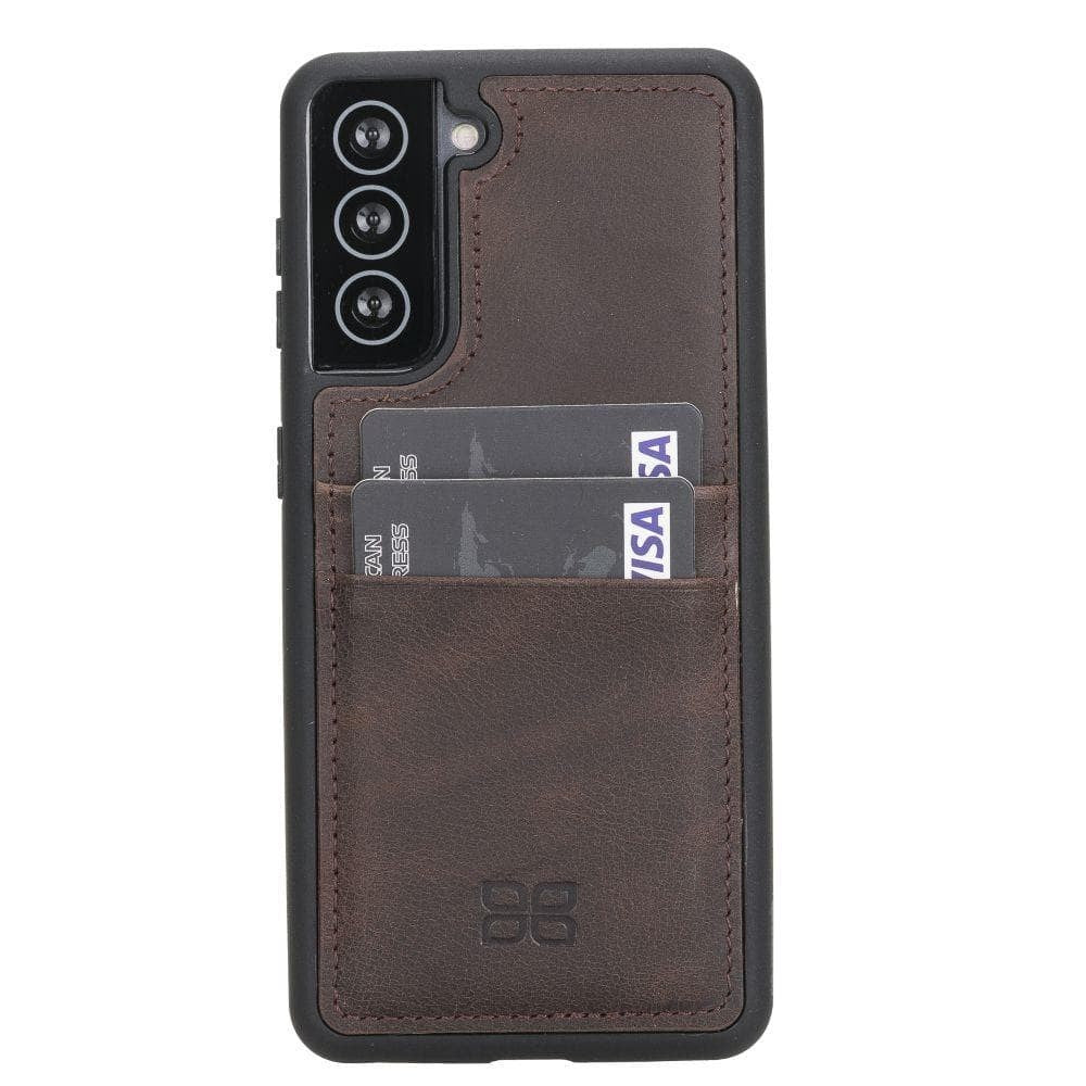 BOULETTA FLEX COVER BACK LEDER CASE MIT KARTENFACH FÜR SAMSUNG GALAXY S21- Dark Brown