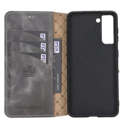BOULETTA WALLET FOLIO CASE ID SLOT MIT RFID SAMSUNG GALAXY S21- Gray
