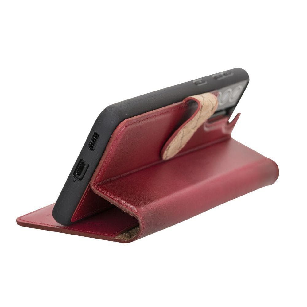 BOULETTA MAGNETISCHE ABNEHMBARE HANDYHÜLLE AUS LEDER MIT RFID-BLOCKER FÜR SAMSUNG GALAXY S21 - Burnished Red