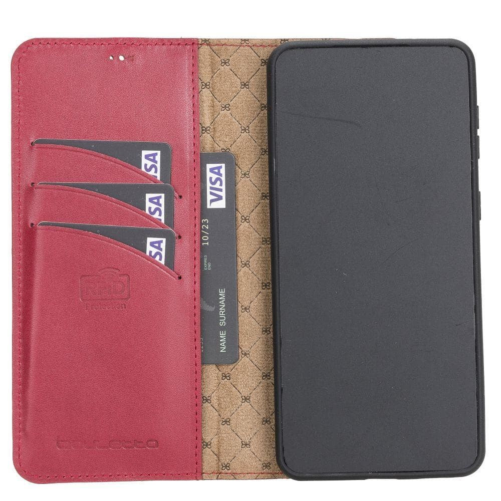 BOULETTA MAGNETISCHE ABNEHMBARE HANDYHÜLLE AUS LEDER MIT RFID-BLOCKER FÜR SAMSUNG GALAXY S21 - Burnished Red