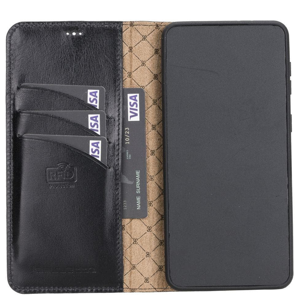 BOULETTA MAGNETISCHE ABNEHMBARE HANDYHÜLLE AUS LEDER MIT RFID-BLOCKER FÜR SAMSUNG GALAXY S21 RUSTIC BLACK