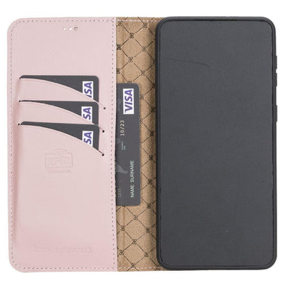 BOULETTA MAGNETISCHE ABNEHMBARE HANDYHÜLLE AUS LEDER MIT RFID-BLOCKER FÜR SAMSUNG GALAXY S21 | Detachable Wallet - Pink