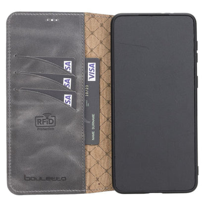 BOULETTA WALLET FOLIO CASE ID SLOT MIT RFID SAMSUNG GALAXY S21 PLUS - Gray