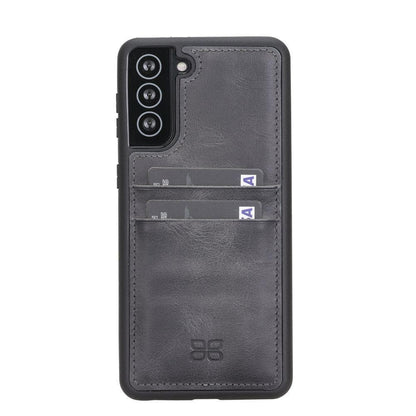 BOULETTA FLEX COVER BACK LEDER CASE MIT KARTENFACH FÜR SAMSUNG GALAXY S21 PLUS- Grey