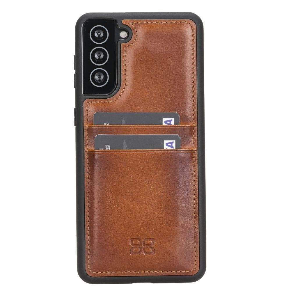 BOULETTA FLEX COVER BACK LEDER CASE MIT KARTENFACH FÜR SAMSUNG GALAXY S21 PLUS- Tan