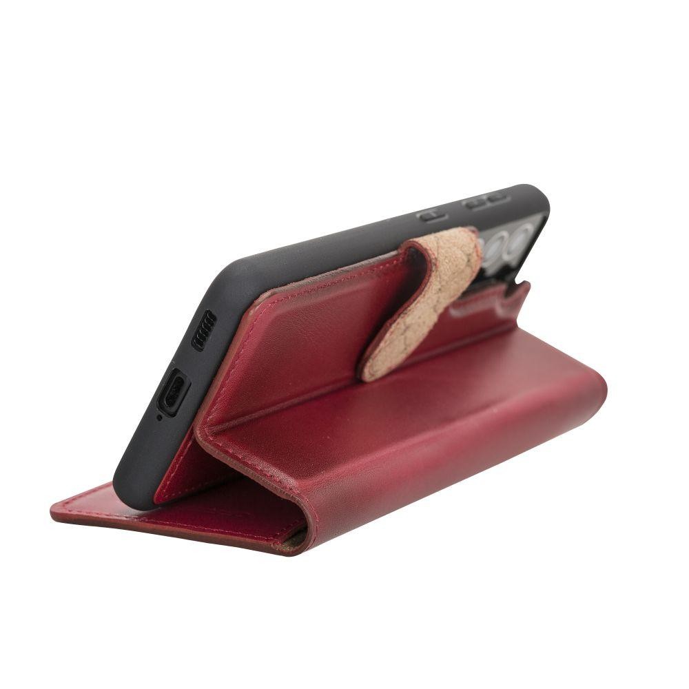 BOULETTA MAGNETISCHE ABNEHMBARE HANDYHÜLLE AUS LEDER MIT RFID-BLOCKER FÜR GALAXY S21 PLUS - Red