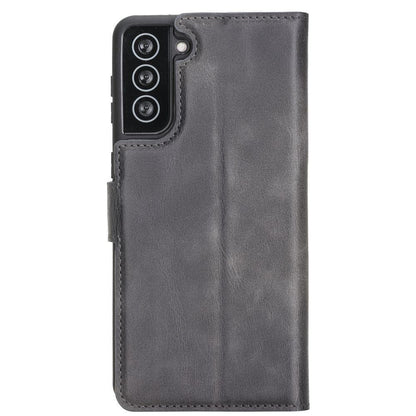 BOULETTA MAGNETISCHE ABNEHMBARE HANDYHÜLLE AUS LEDER MIT RFID-BLOCKER FÜR SAMSUNG GLAXY S21 PLUS - Grey