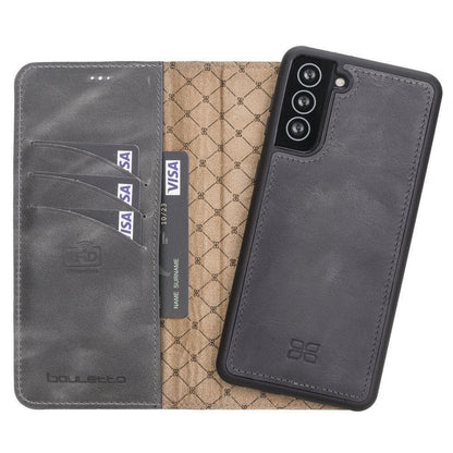 BOULETTA MAGNETISCHE ABNEHMBARE HANDYHÜLLE AUS LEDER MIT RFID-BLOCKER FÜR SAMSUNG GLAXY S21 PLUS - Grey