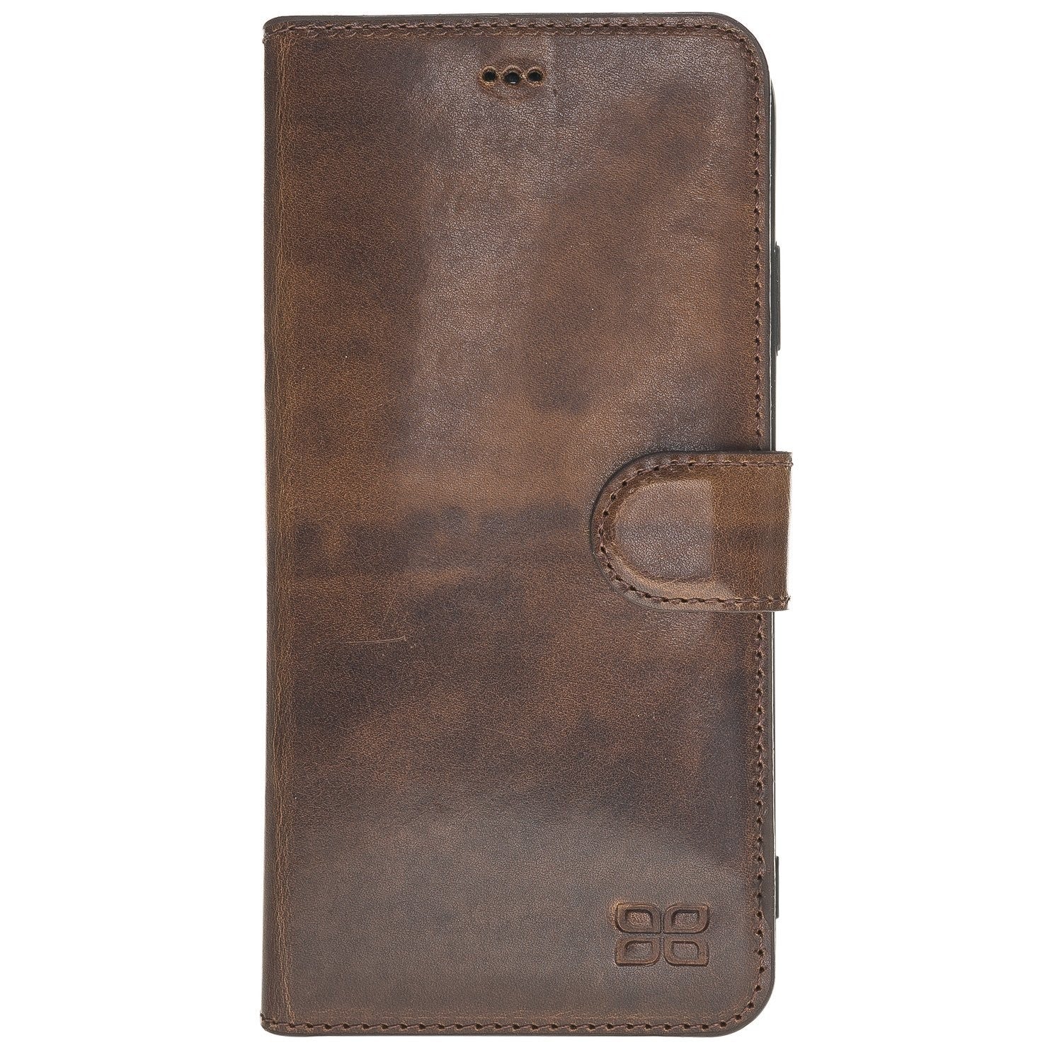 Bouletta Wallet Folio Ledertasche mit ID - Schlitz für Apple iPhone XS MAX - Vegetal dunkelbraun