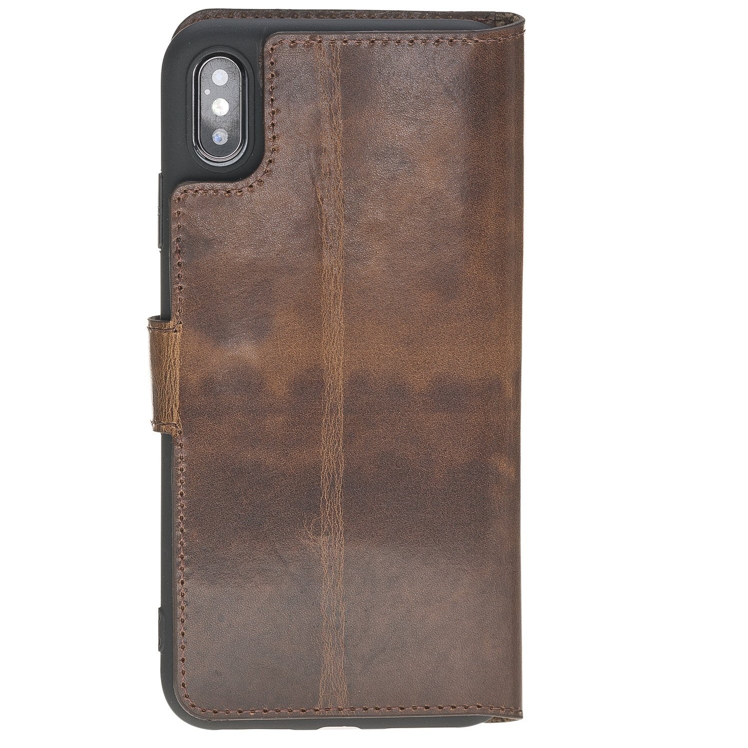 Bouletta Wallet Folio Ledertasche mit ID - Schlitz für Apple iPhone XS MAX - Vegetal dunkelbraun
