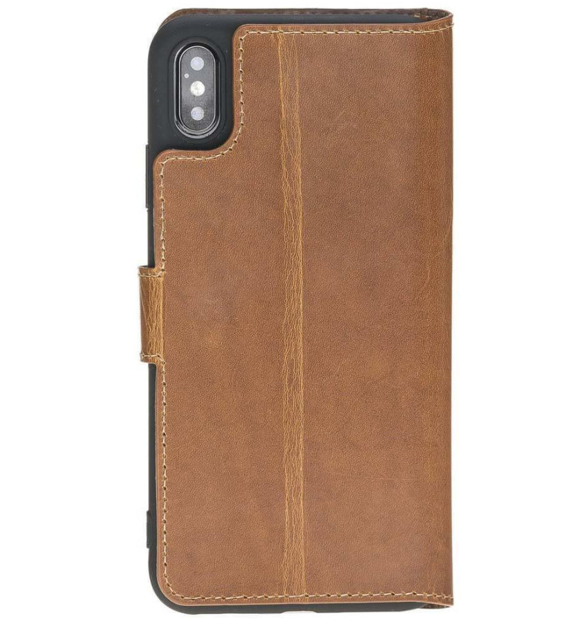 Bouletta Wallet Folio Leder Case für Apple iPhone XS Max - Rustic Tan mit Effect