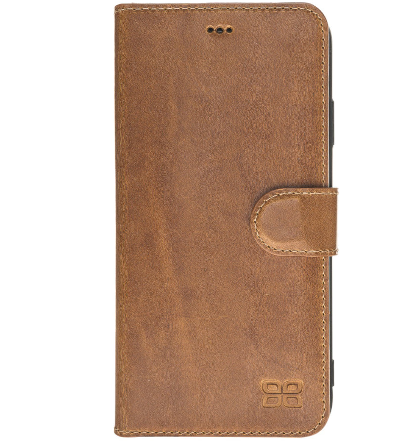 Bouletta Wallet Folio Ledertasche mit ID - Schlitz für Apple iPhone XS MAX - Vegetal Braun