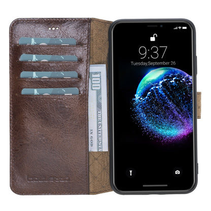Bouletta Wallet Folio Ledertasche mit ID - Slot für Apple iPhone XS MAX - Vesselle Braun