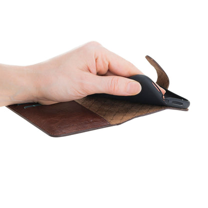 Bouletta Wallet Folio Ledertasche mit ID - Slot für Apple iPhone XS MAX - Vesselle Braun