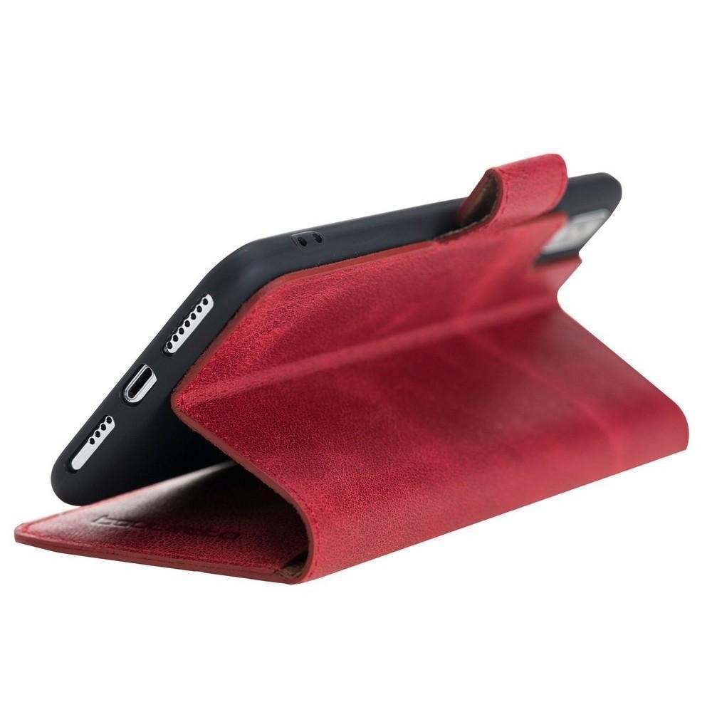 Bouletta Wallet Folio Ledertasche mit ID - Slot für Apple iPhone XS MAX -Tiguan Rot