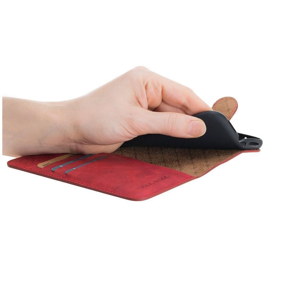 Bouletta Wallet Folio Ledertasche mit ID - Slot für Apple iPhone XS MAX -Tiguan Rot