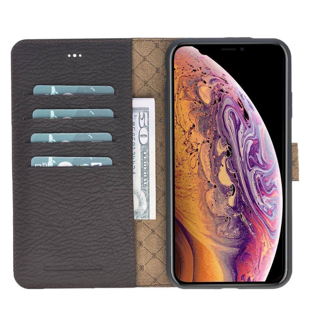 BOULETTA MAGNETISCHE ABNEHMBARE HANDYHÜLLE AUS LEDER MIT RFID-BLOCKER  FÜR IPHONE XS MAX -Floater Dark Brown