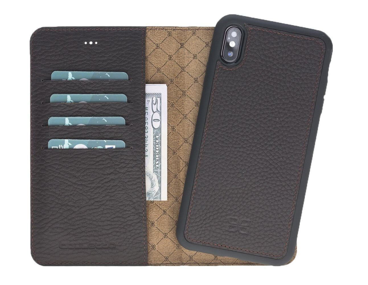 BOULETTA MAGNETISCHE ABNEHMBARE HANDYHÜLLE AUS LEDER MIT RFID-BLOCKER  FÜR IPHONE XS MAX -Floater Dark Brown