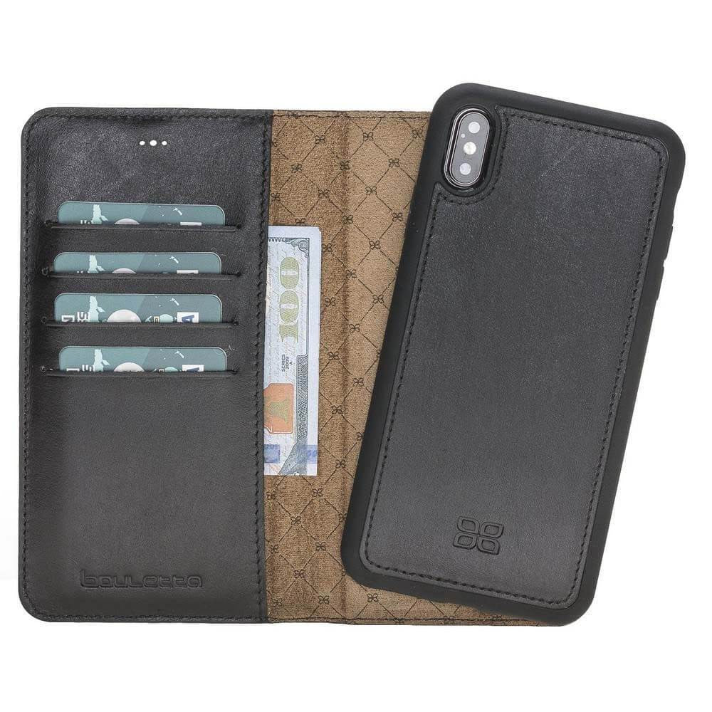 BOULETTA MAGNETISCHE ABNEHMBARE HANDYHÜLLE AUS LEDER MIT RFID-BLOCKER  FÜR IPHONE XS MAX -Rustic Black