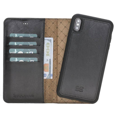 BOULETTA MAGNETISCHE ABNEHMBARE HANDYHÜLLE AUS LEDER MIT RFID-BLOCKER  FÜR IPHONE XS MAX -Rustic Black