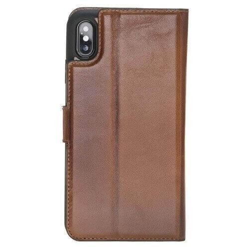 BOULETTA MAGNETISCHE ABNEHMBARE HANDYHÜLLE AUS LEDER MIT RFID-BLOCKER  FÜR IPHONE XS MAX -Rustic Tan mit Effect